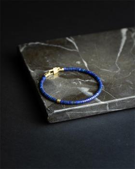 Preview: 2 mm Armband mit Lapislazuli-Steinen und Titanelement - Sphera Blue
